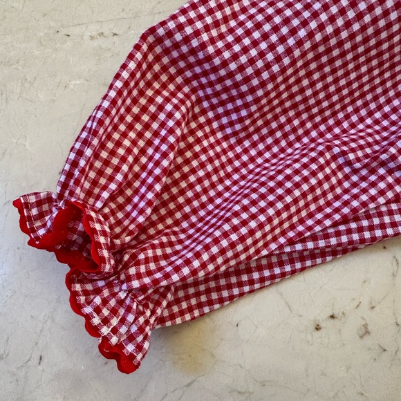 Girls Valentine's Red & White Gingham Smocked Heart Embroidery Dress Brand New - Picture 10 of 16